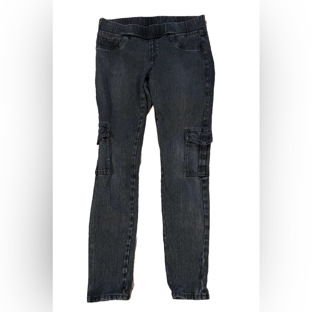 CABI Dark Gray Pull On Pants Jeans Cargo Jeggings Full Length Size Small 31x30